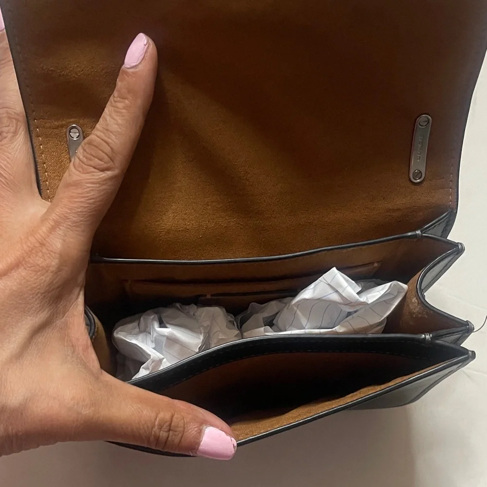 Coach Black Leather Crossbody with Silver-Tone Buckle - Picture 4 of 8